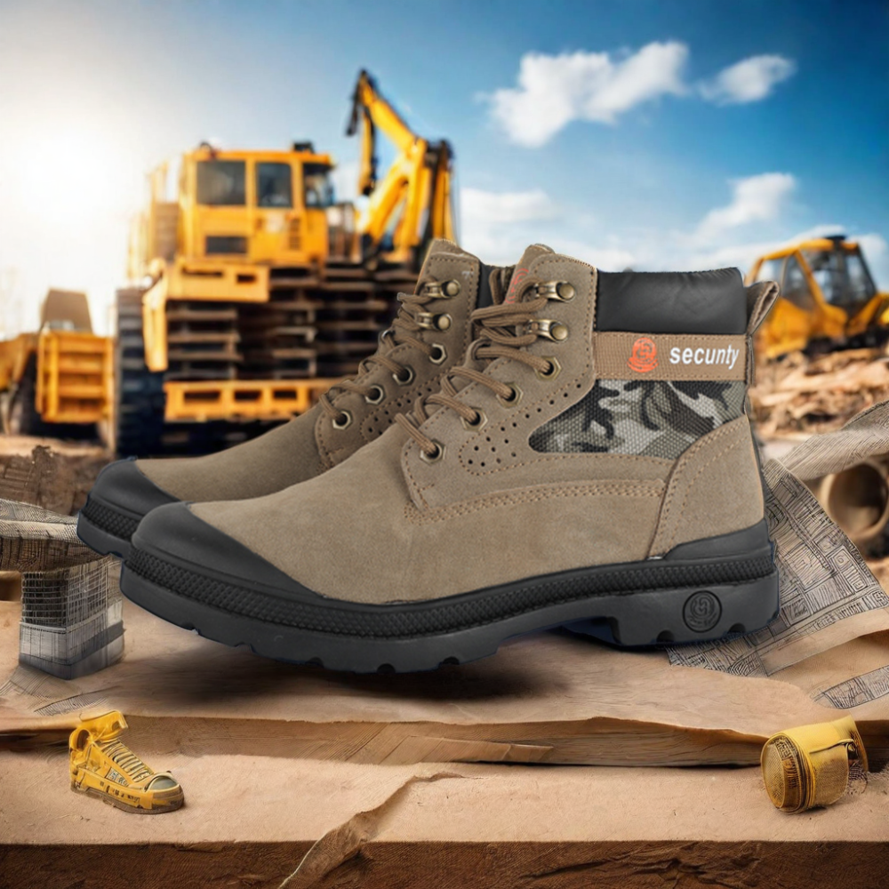 Men's work shoes for roofer wear resistant industrial steel toe construction shoe Waterproof custom logo safety shoes boots