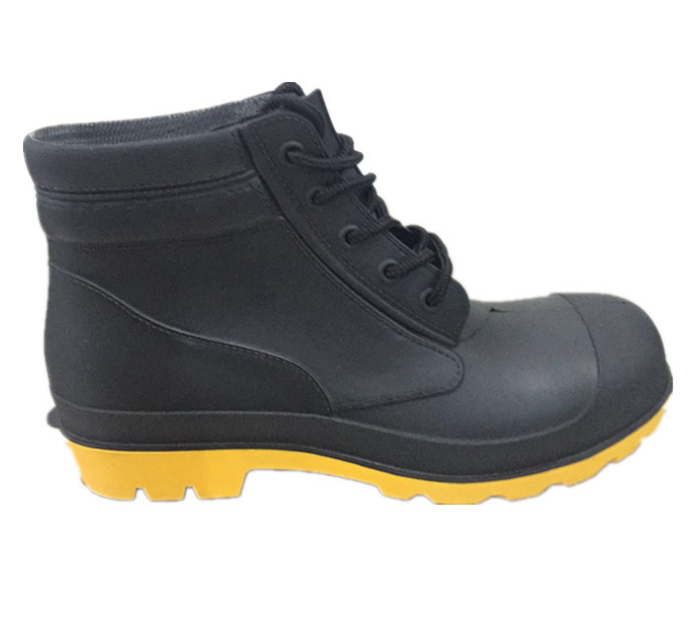 New Arrival anti slip lace up ankle PVC safety boots  oil acid resistant steel toe puncture proof  safety boots