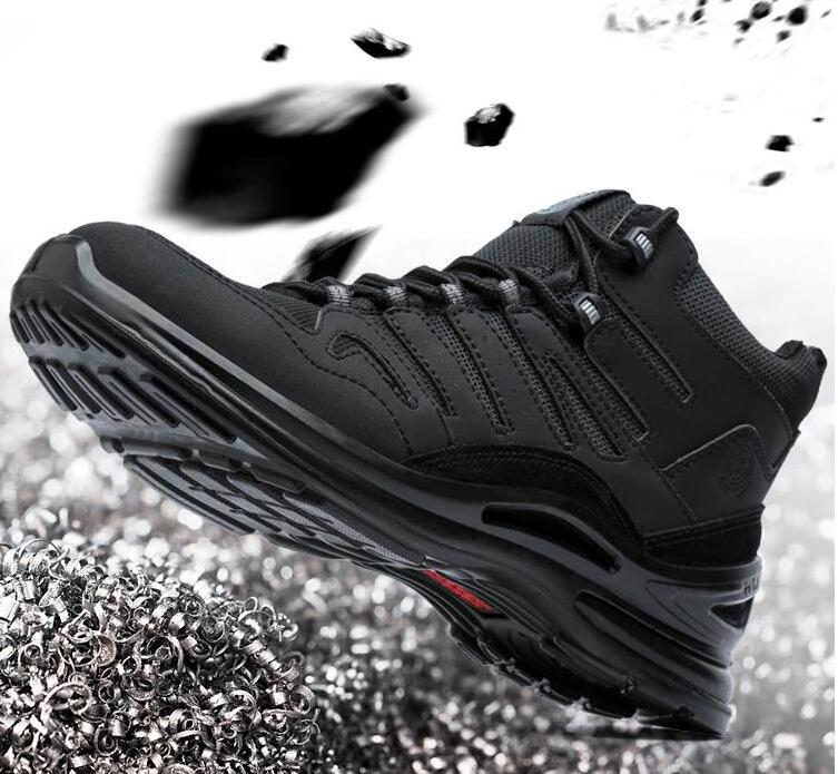 Ankle Shock absorption Impact resistant sports safety sneakers steel toe safety shoes for men work