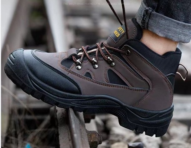 Factory mens black composite protective mining work hard steel toe footwear safety boots safety shoes