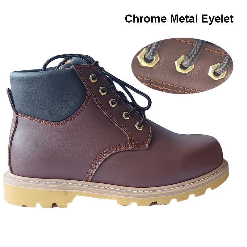 Anti Crushing Brown Best Fit Wide Toe Shoes Ankle  Work Protective Safety Boots work shoes for adult