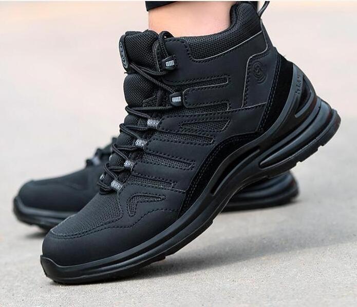 Ankle Shock absorption Impact resistant sports safety sneakers steel toe safety shoes for men work