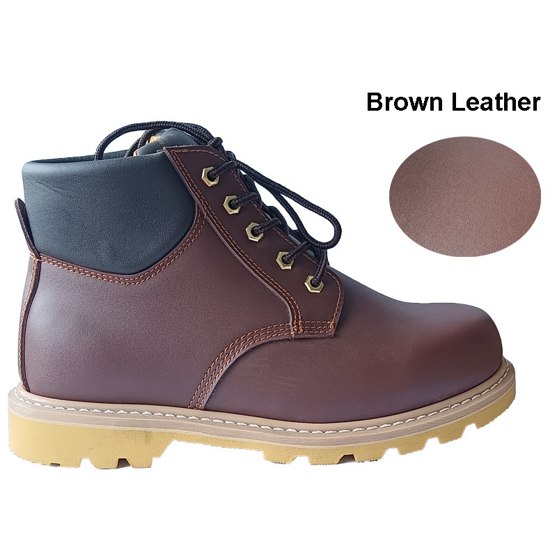 Anti Crushing Brown Best Fit Wide Toe Shoes Ankle  Work Protective Safety Boots work shoes for adult