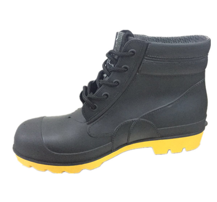 New Arrival anti slip lace up ankle PVC safety boots  oil acid resistant steel toe puncture proof  safety boots