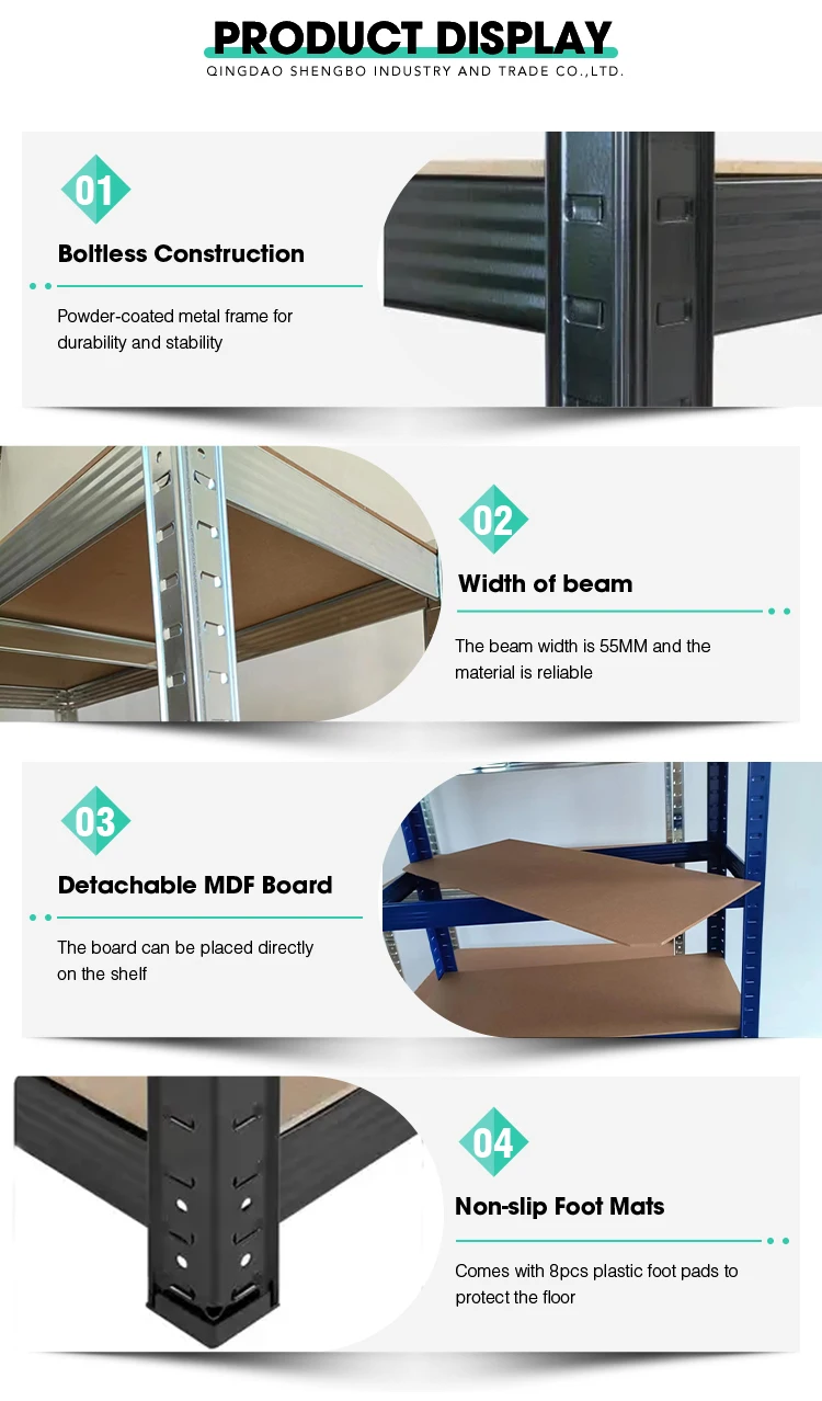 Adjustable 5 Tier Heavy Duty storage shelving units And Industrial garage shelves Units Metal Shelving Display Racks