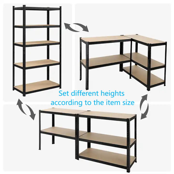 1500*300*700mm 5 layer shelf warehouse garage steel shelving pantry shelving systems Boltless Shelving