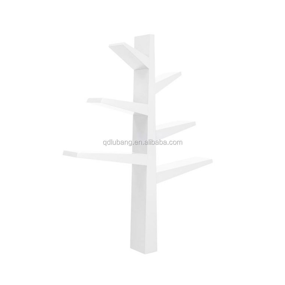 New design modern wooden tree shaped bookshelf for children