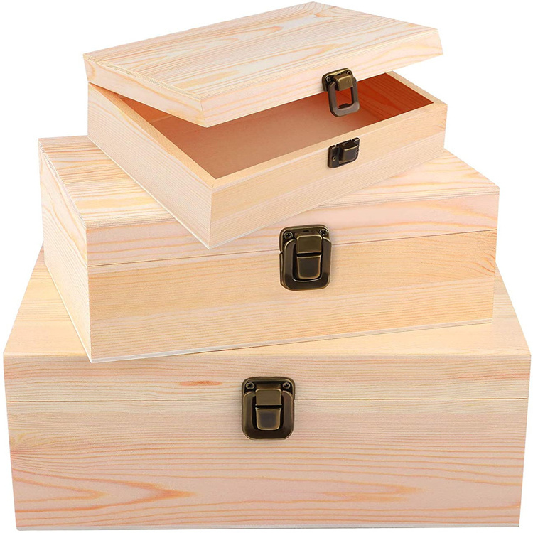 Newell Wholesale In Bulk Hinged Square Luxury Fancy Ring Jewelry Packaging Storage Wood Crafts Gift Wooden Box with Custom Logo