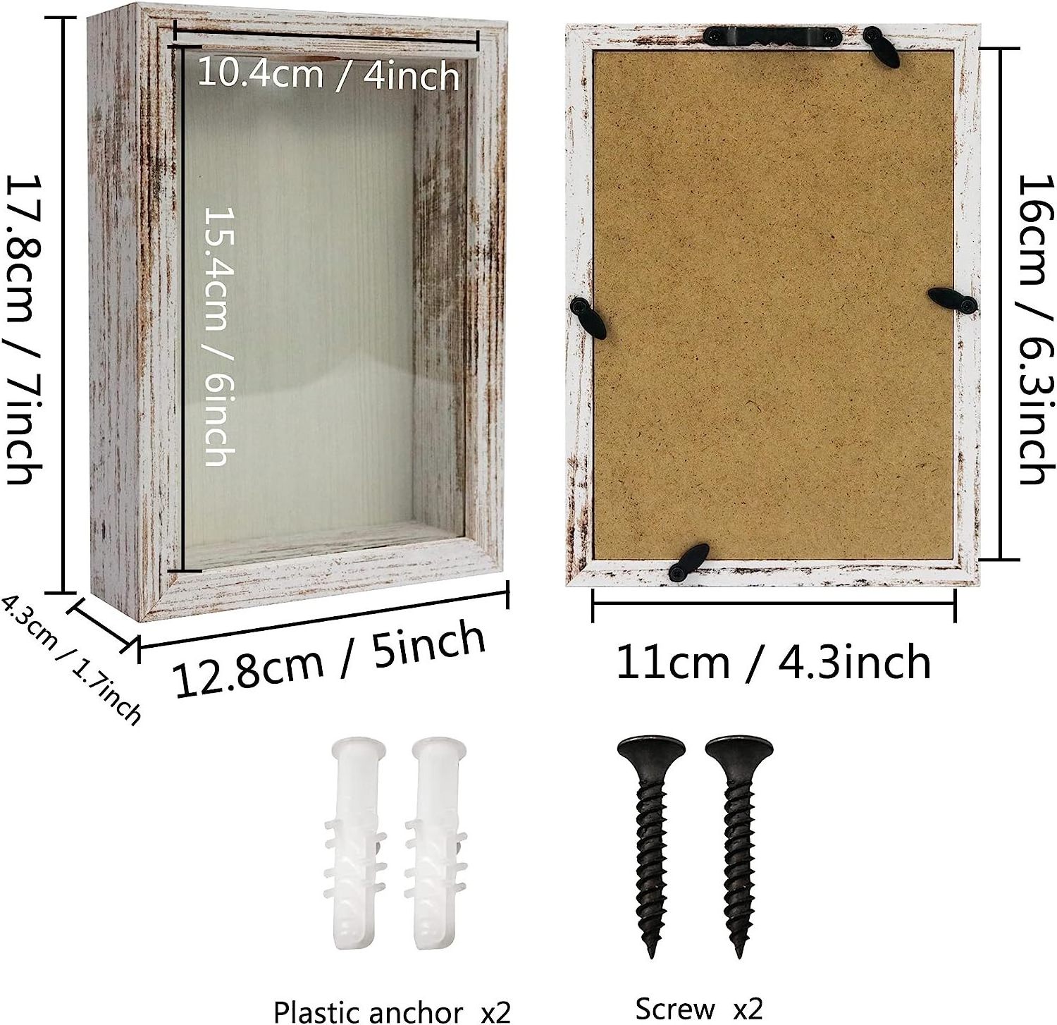 5x7 Top Loading Shadow Box Frame with HD Glass,Wood Display Case with Slot