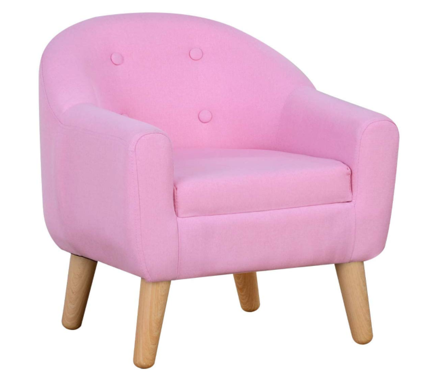 Durable Single Upholstered Kids Mini Sofa and Chair with Wooden Frame and Linen Fabric, Ideal Children Seat for Children Gift