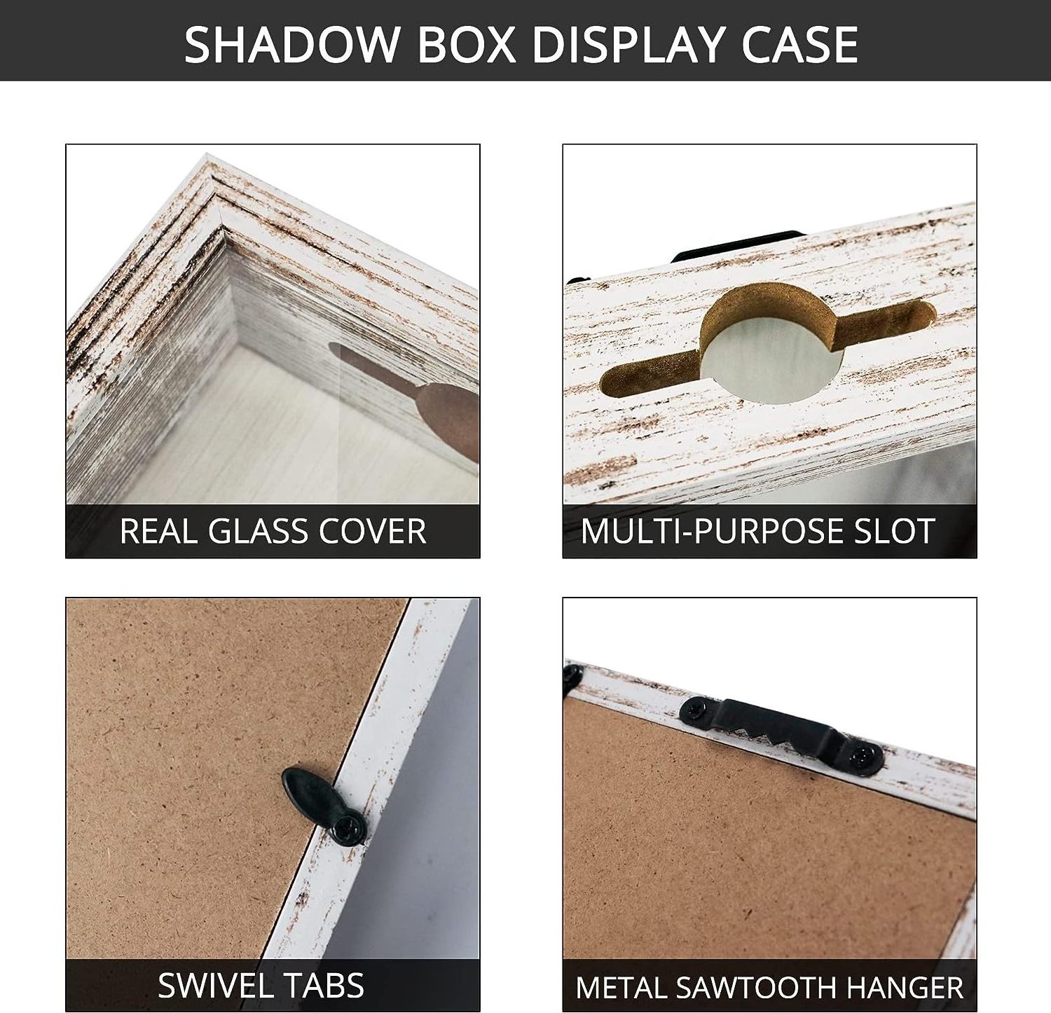 5x7 Top Loading Shadow Box Frame with HD Glass,Wood Display Case with Slot