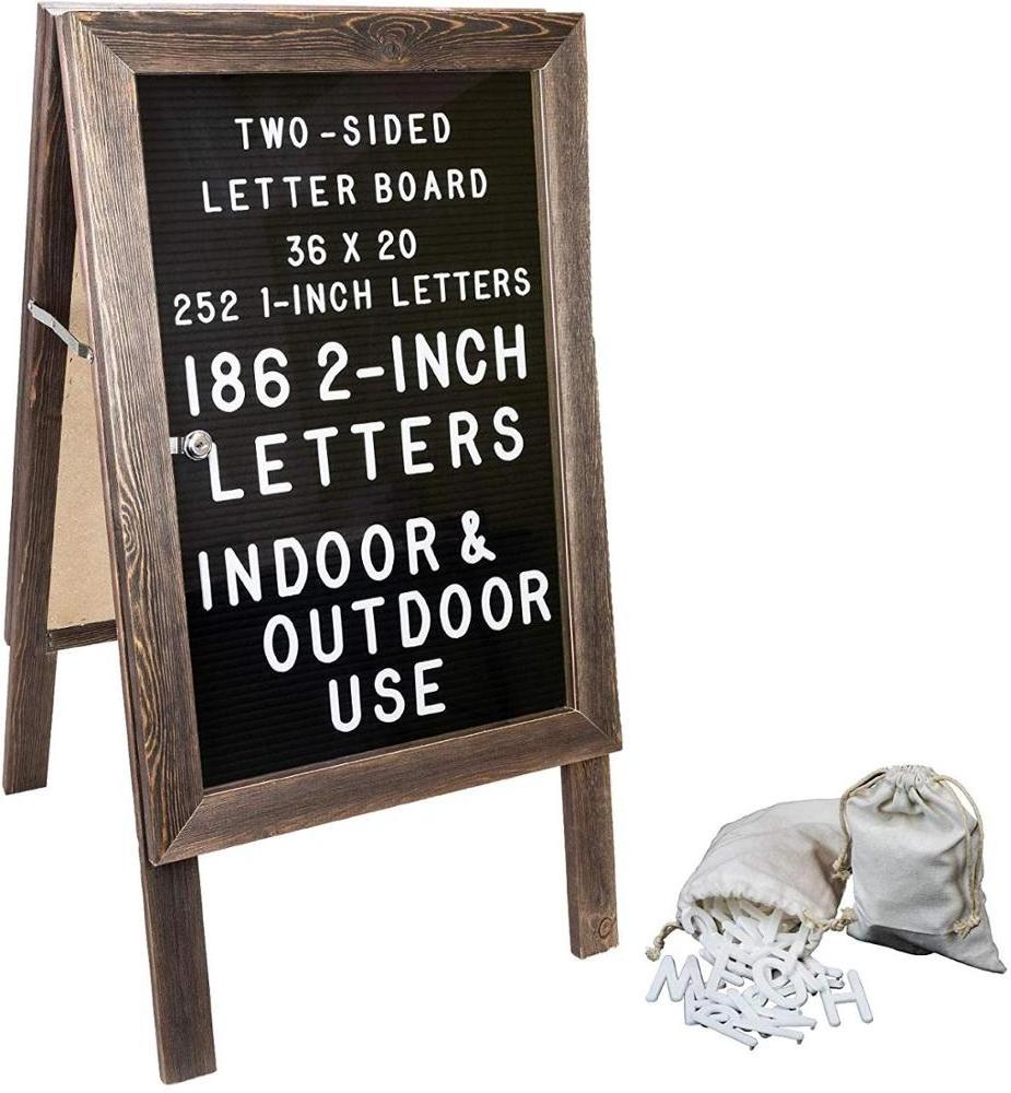 Large Wooden A-Frame Sign 36x20 Felt Letter Board with Changeable Letters