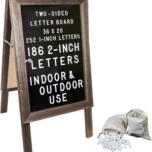 Large Wooden A-Frame Sign 36x20 Felt Letter Board with Changeable Letters