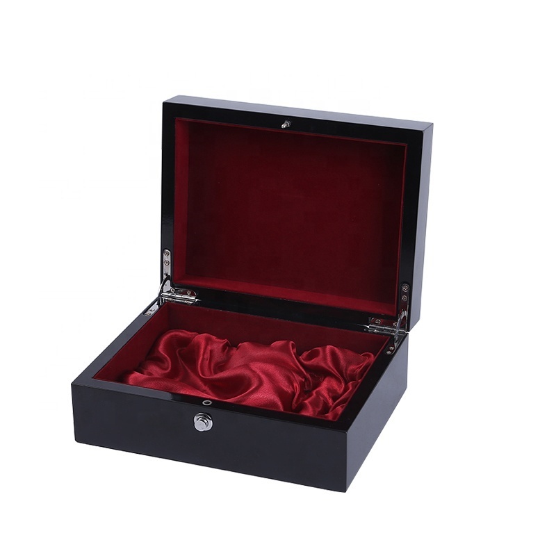 Customized black piano lacquered Small Wooden Perfume empty bottle Storage wholesale perfume collection packaging box