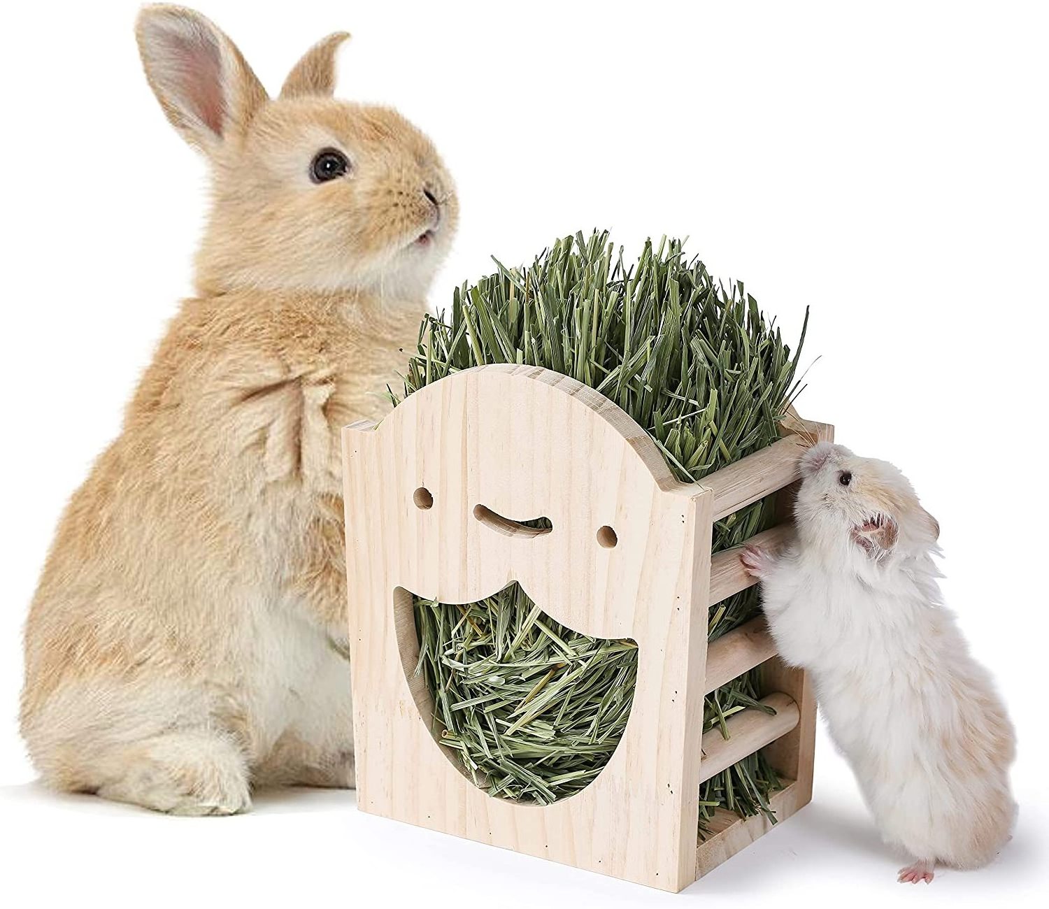 Wooden Hamster  Guinea Pig Sage Rabbit Food Feeder Hay Rack Hung In The Cage