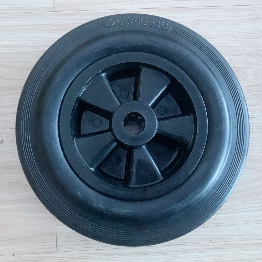 250x60mm solid rubber tire for garbage can dustbin 10 inch waste bin wheel 10'' trash can and wheelie bin tyre