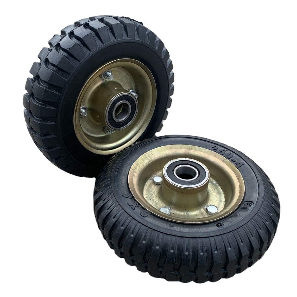 Flat free tire 200 mm solid core rubber wheel for farm cart wheel, garden trailer wheels, push cart wheel