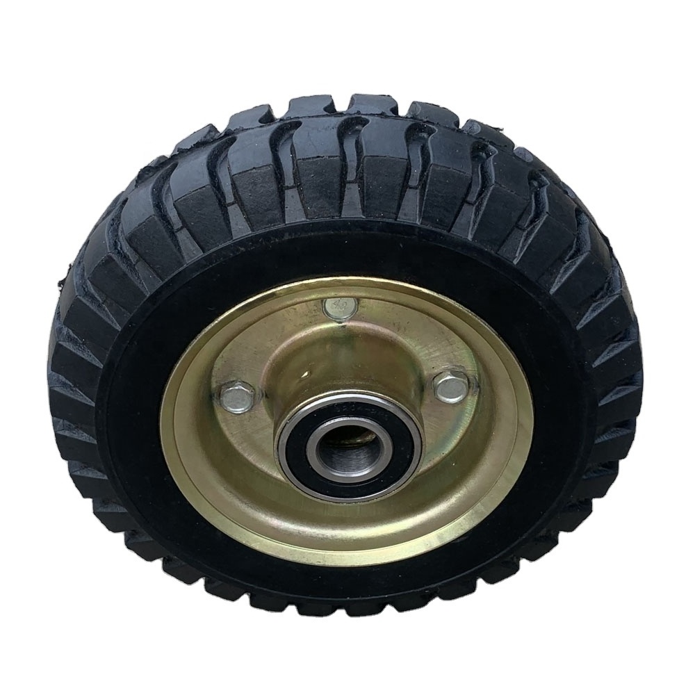 Flat free tire 200 mm solid core rubber wheel for farm cart wheel, garden trailer wheels, push cart wheel