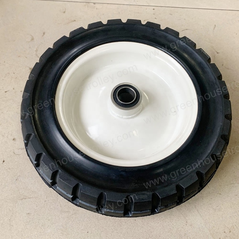 Qingdao Tyre Factory 10 inch solid rubber trolley wheels 4.10/3.50-4 solid rubber tire for hand truck cart and wagon