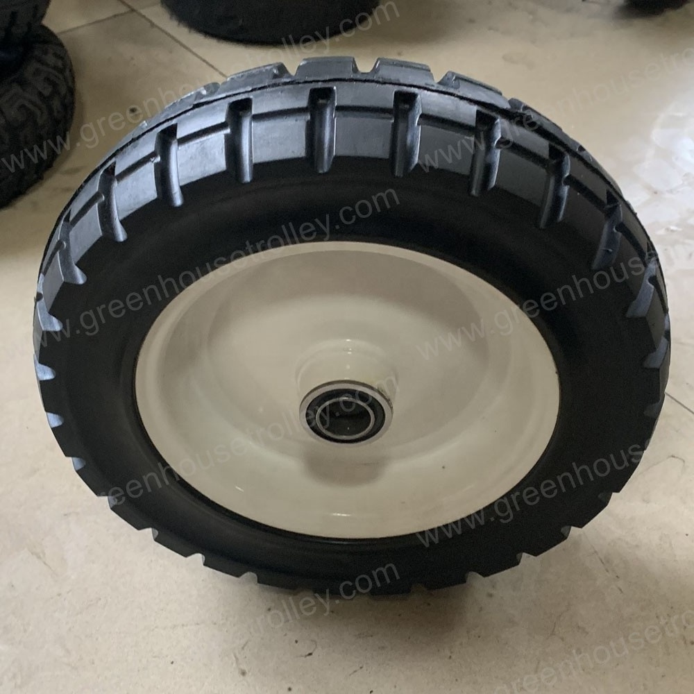 Qingdao Tyre Factory 10 inch solid rubber trolley wheels 4.10/3.50-4 solid rubber tire for hand truck cart and wagon