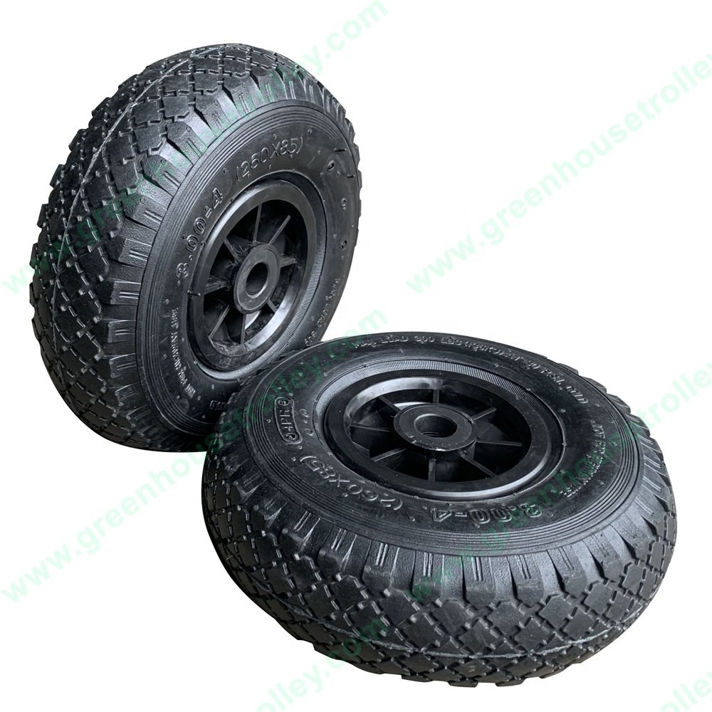 10 inch 3.00-4 wagon wheel pneumatic rubber trolley tire for sack truck