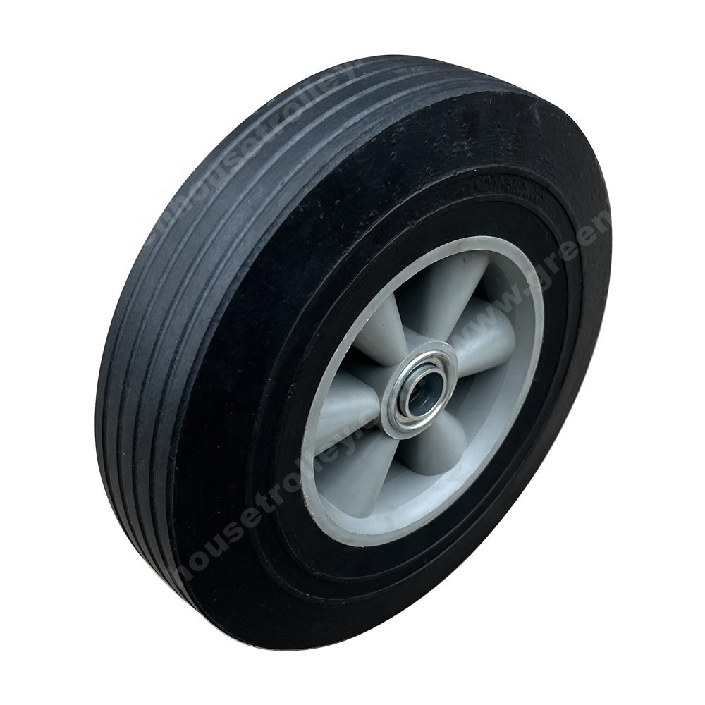 10 inch solid rubber tire plastic wheel 10