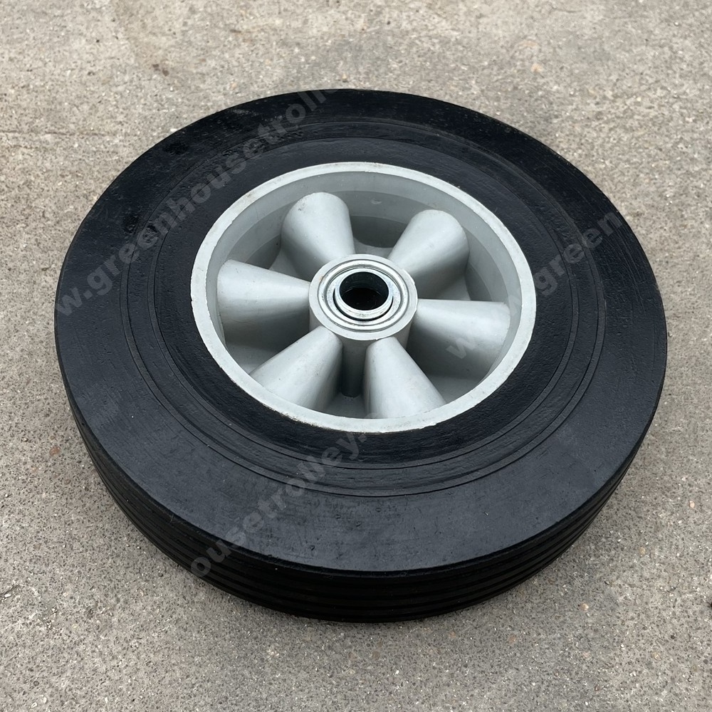 10 inch solid rubber tire plastic wheel 10