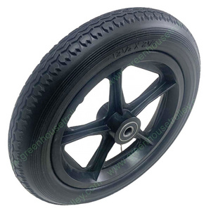 12 inch plastic wheel PU foam tire for tool cart strollers walkers & carriers flat free tire wheels