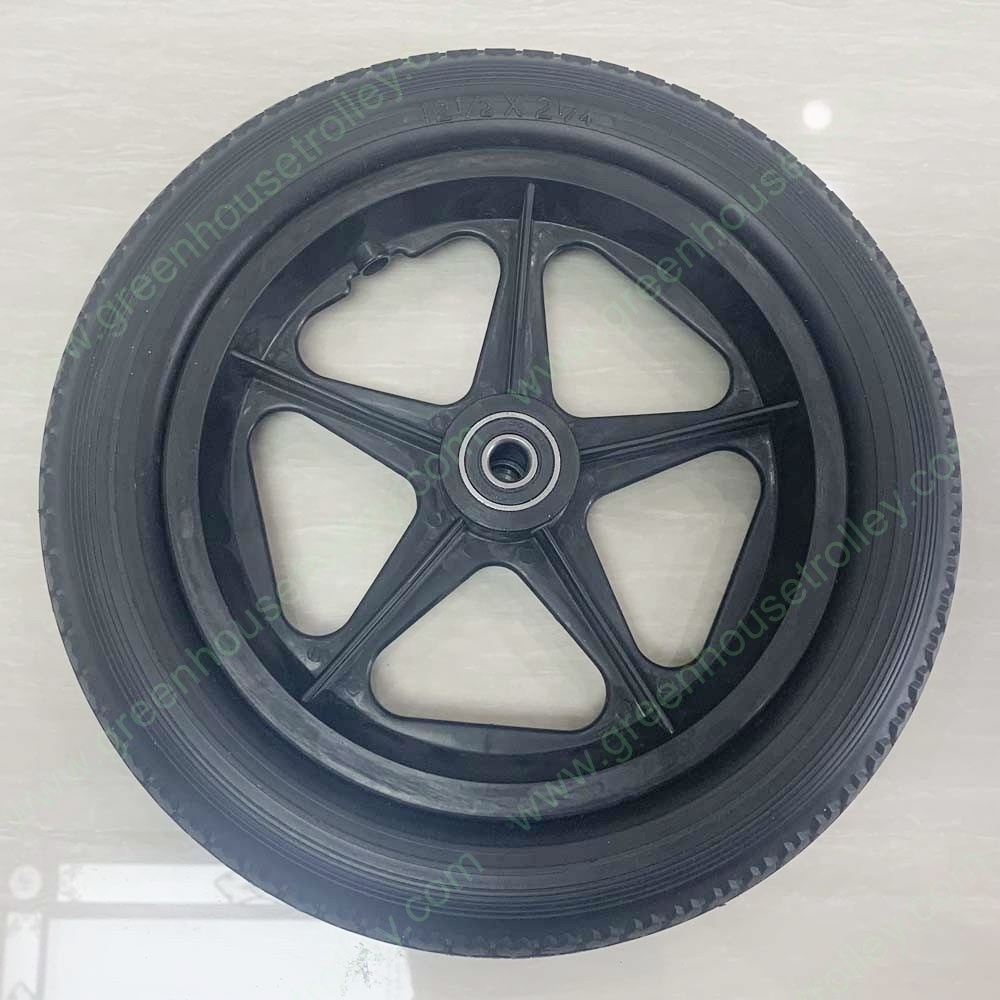 12 inch plastic wheel PU foam tire for tool cart strollers walkers & carriers flat free tire wheels