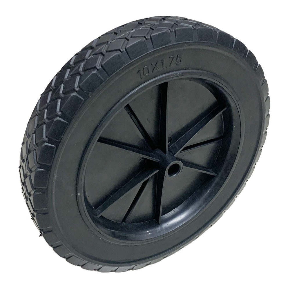 China Factory 10 Inch Solid Rubber wheel for Trolley cart 250mm rubber solid tire for tool carts and lawn mover wheels