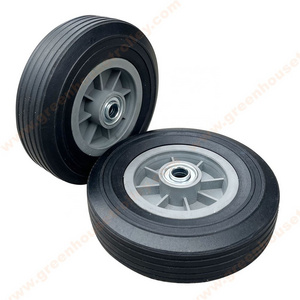 8 Heavy Duty 8-inch Semi Pneumatic Solid Rubber Wheel 200mm Flat Free Tubeless Hand Truck Utility Wagon Tire