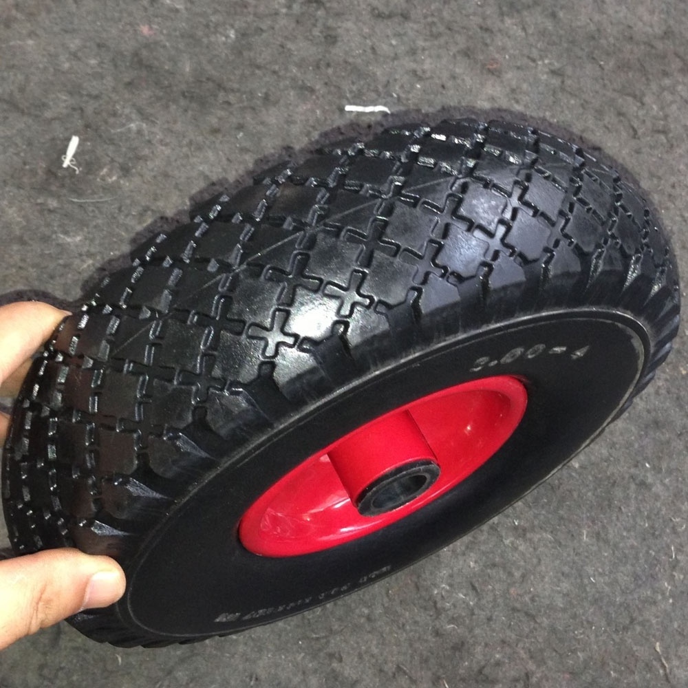 10 inch PU Foam Wheel 3.00-4 Flat Free PU Foam Solid Tire 260x85mm Hand Trolley Wheel and Tyre