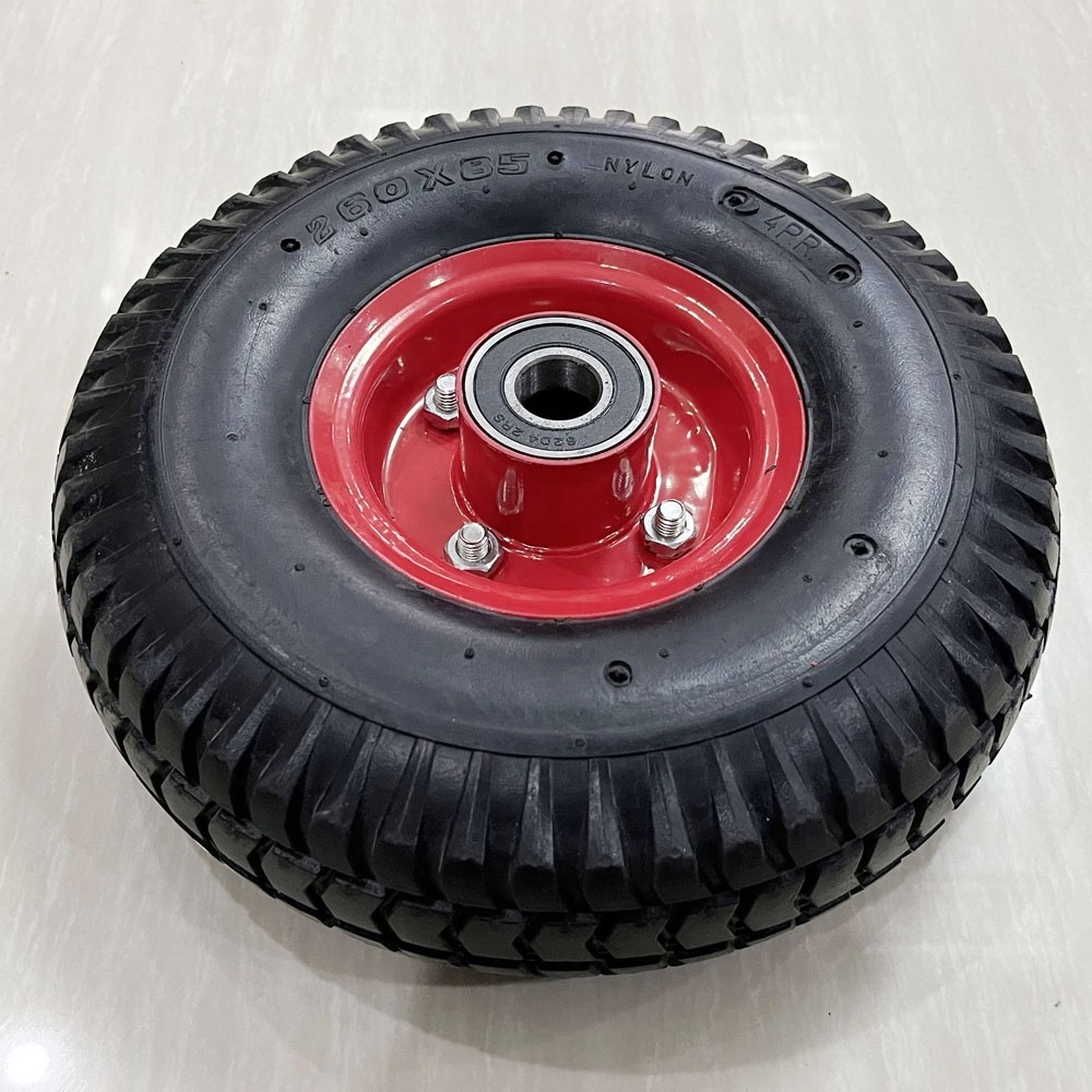 3.00-4 Pneumatic Rubber Wheel 260x85 Hand truck Tire 10 inch small rubber wheel for wagon carts