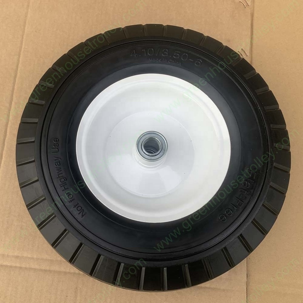 12 inch 4.10/3.50-6 Flat Free PU Foam Tire and Wheel All Purpose Utility Tire on Wheel for Hand Truck Sprayers Garden carts