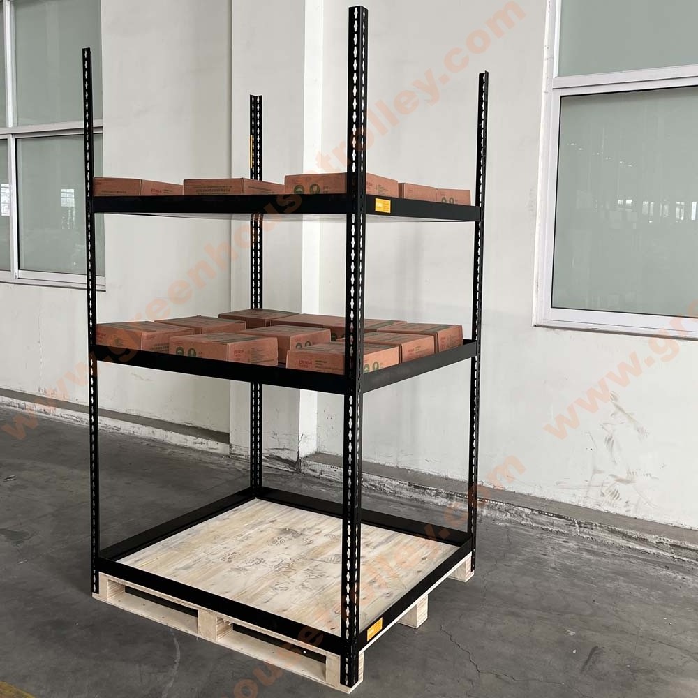 Multi Level Plant Nursery Metal Shelves Rack Flower Transport Rack Floral Racks for Garden Nursery and Greenhouse usd