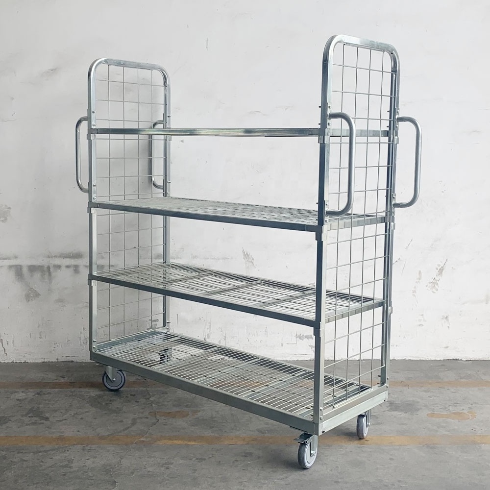 Warehouse picking trolley cart Portable warehouse logistics picking order cart Supermarket rolling picking trolley