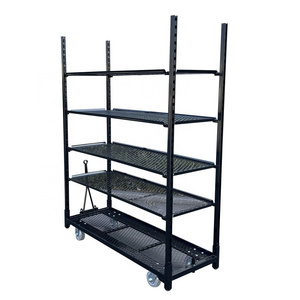 Multi Purpose Plant Nursery Rack Danish Flower Trolley Welded Wire Greenhouse Shelf and Rack