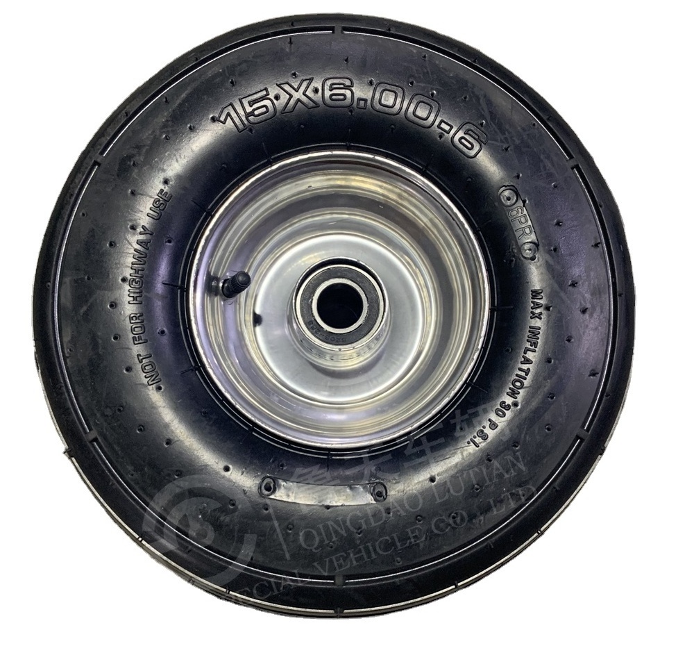 15''x6.00-6 lawm mover wheel 15 inch atv tyre 6.00-6 rubber wheel for trailer