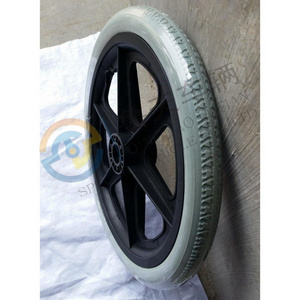 China Factory 16x1.75 inch Wheelchair Plastic wheel PU tyre for Rollators wheelchairs and walkers