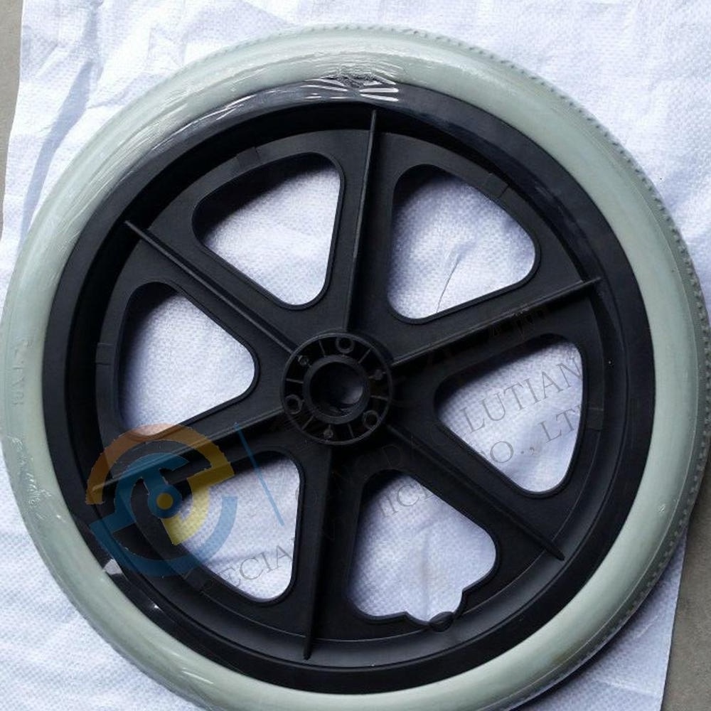 China Factory 16x1.75 inch Wheelchair Plastic wheel PU tyre for Rollators wheelchairs and walkers