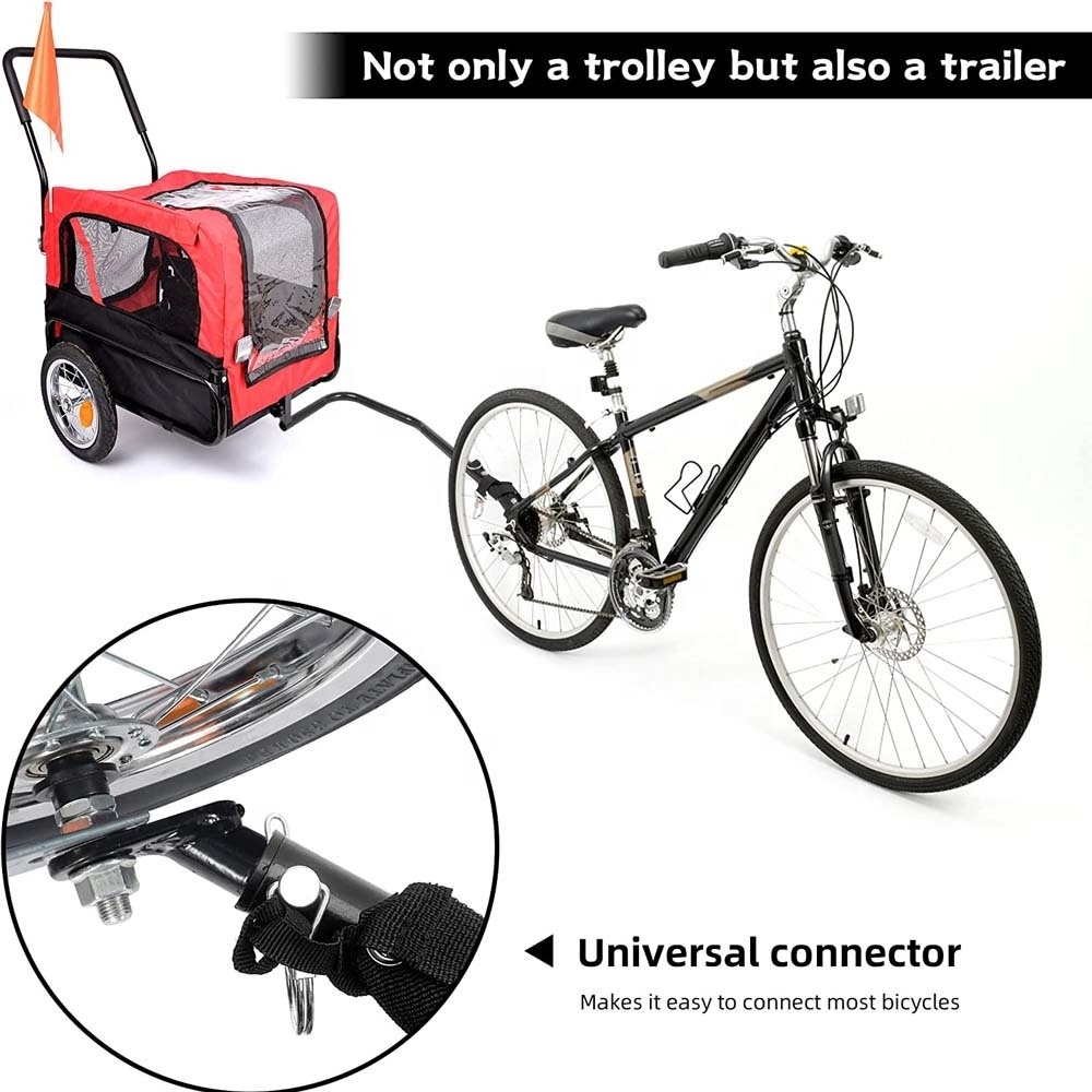 Dog Bicycle Trailer Collapsible Dog pet bike carrier factory foldable pet bicycle jogging station wagon