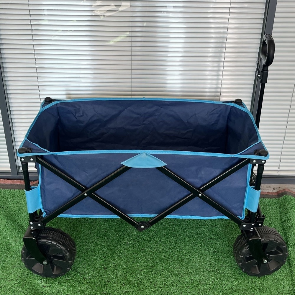 Collapsible Folding Wagon Heavy Duty Foldable Beach Wagon Cart with Big Wheels Camping Garden Sports Utility Wagon