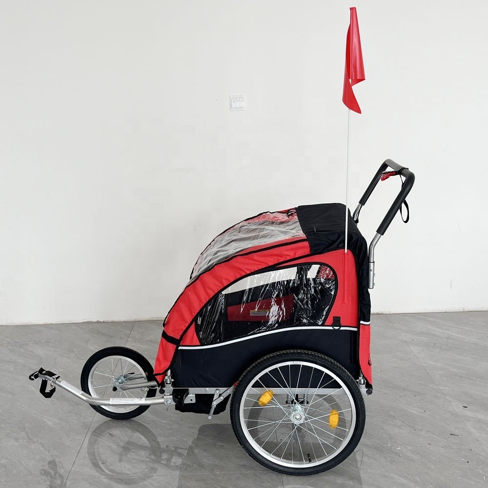 Tow Behind Bike Passenger Trailer for Toddlers 2 Seat Kids Bicycle Trailer & Stroller