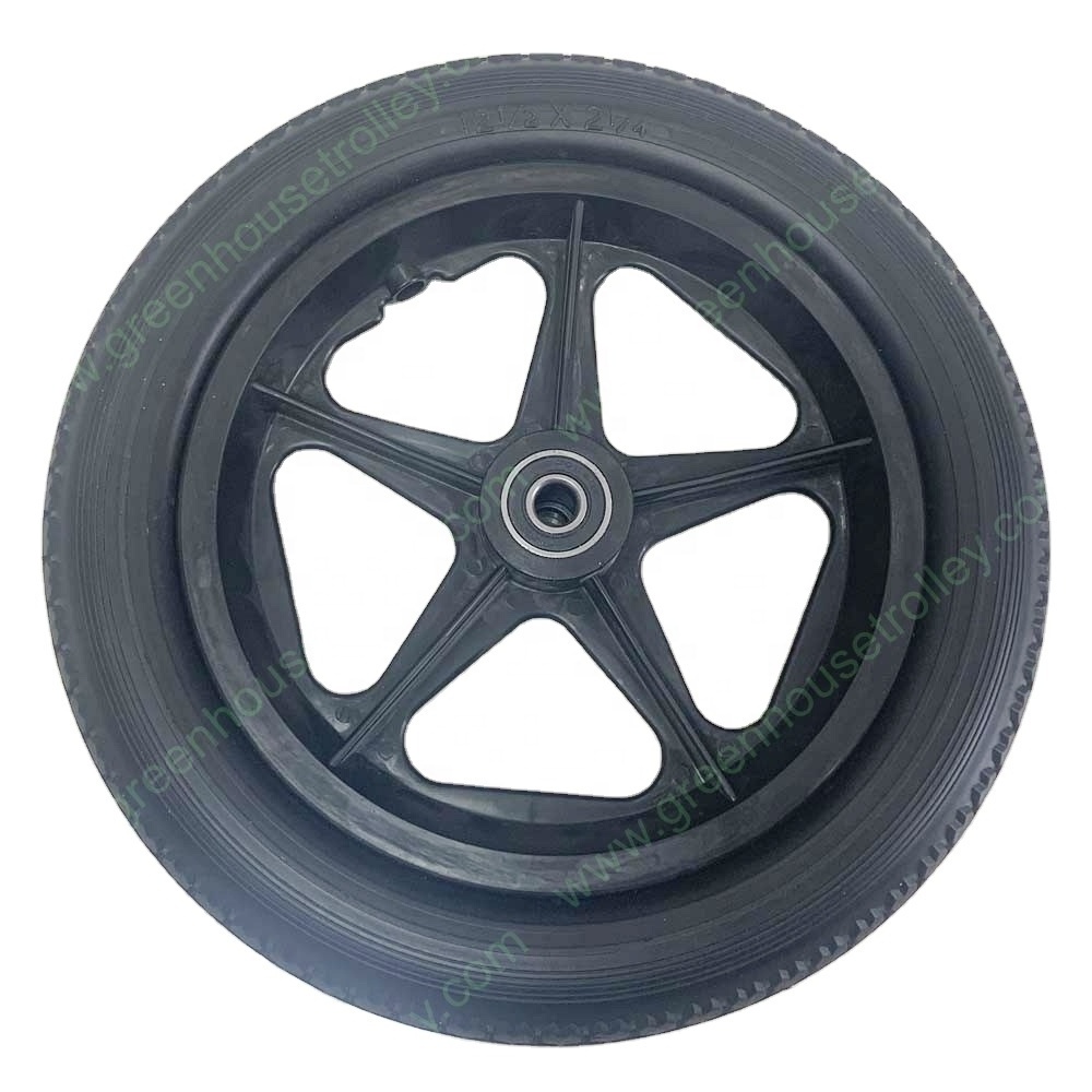 12 X 2 1/4 INCH flat free PU Tires  Wheel Of The Wheelchair Plastic Solid Airless Tire Front Wheel For Electric Wheelchair Tire