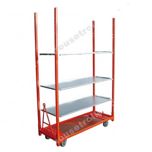 Hook-In Greenhouse Trolley with multi shelves Flower Trolley Cart with wheels widely used in greenhouse and nursery