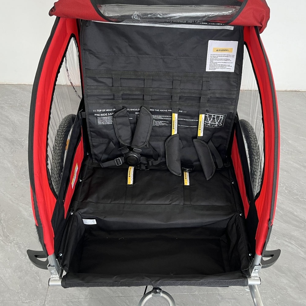 Tow Behind Bike Passenger Trailer for Toddlers 2 Seat Kids Bicycle Trailer & Stroller