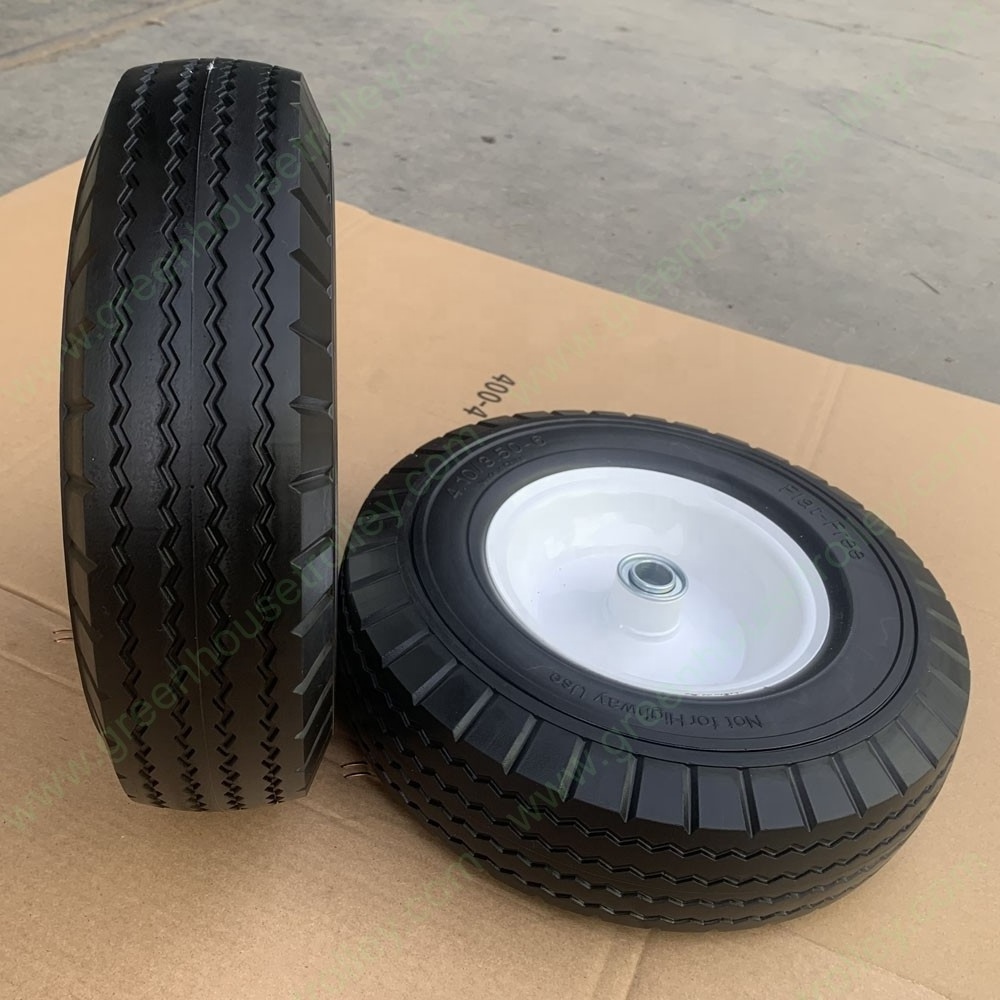 12 inch 4.10/3.50-6 Flat Free PU Foam Tire and Wheel All Purpose Utility Tire on Wheel for Hand Truck Sprayers Garden carts