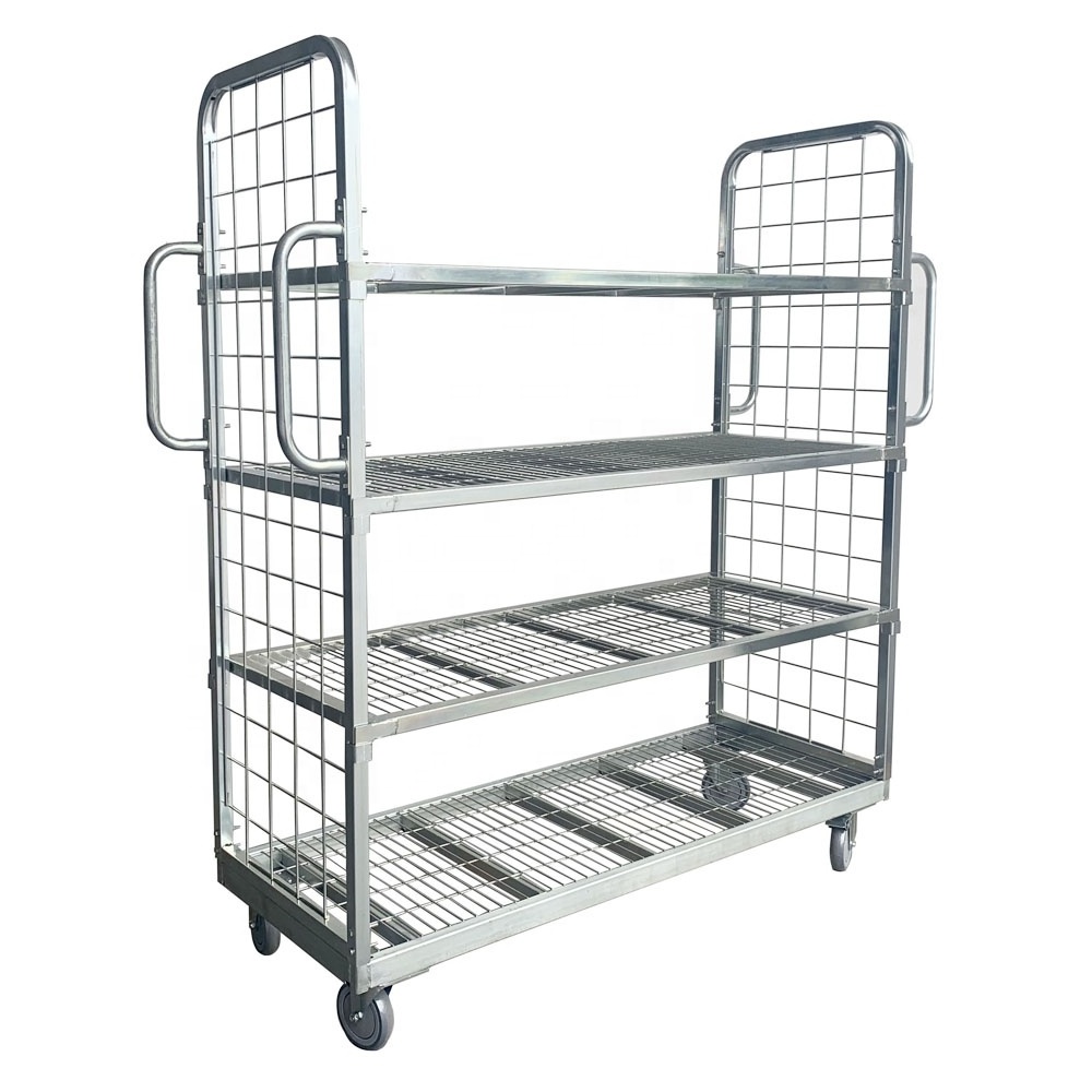 Warehouse picking trolley cart Portable warehouse logistics picking order cart Supermarket rolling picking trolley