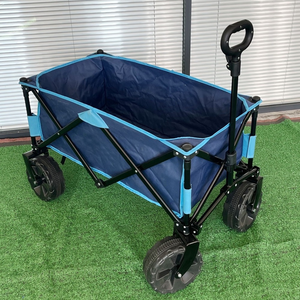 Collapsible Folding Wagon Heavy Duty Foldable Beach Wagon Cart with Big Wheels Camping Garden Sports Utility Wagon