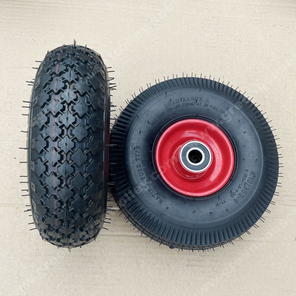 10 inch 3.00-4 3.50-4 Pneumatic Inflatable Rubber Tire Wheel for Hand Truck Trolley Lawn Mower Spreader tires